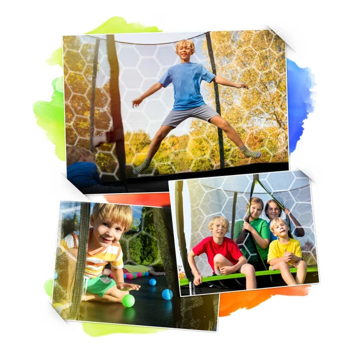 Батут Neo-Sport з внутрішньою сіткою 10 футів 312 см чорно-зелений