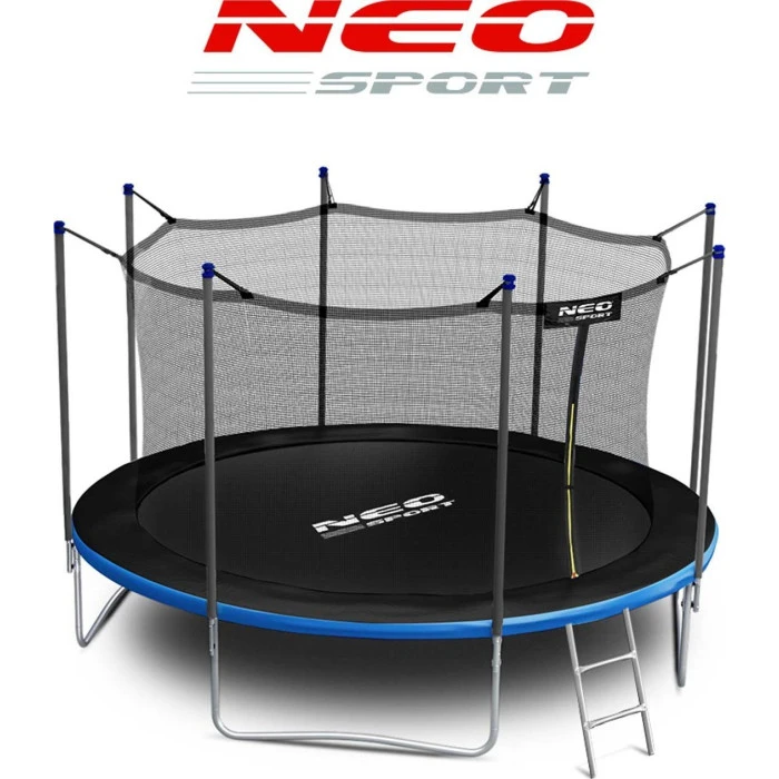 Батут Neo-Sport с внутренней сеткой 14 футов 435 см черно-синий