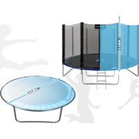 Батут THUNDER OUTSIDE PRO з зовнішньою сіткою 14 футів 427 см чорно-блакитний