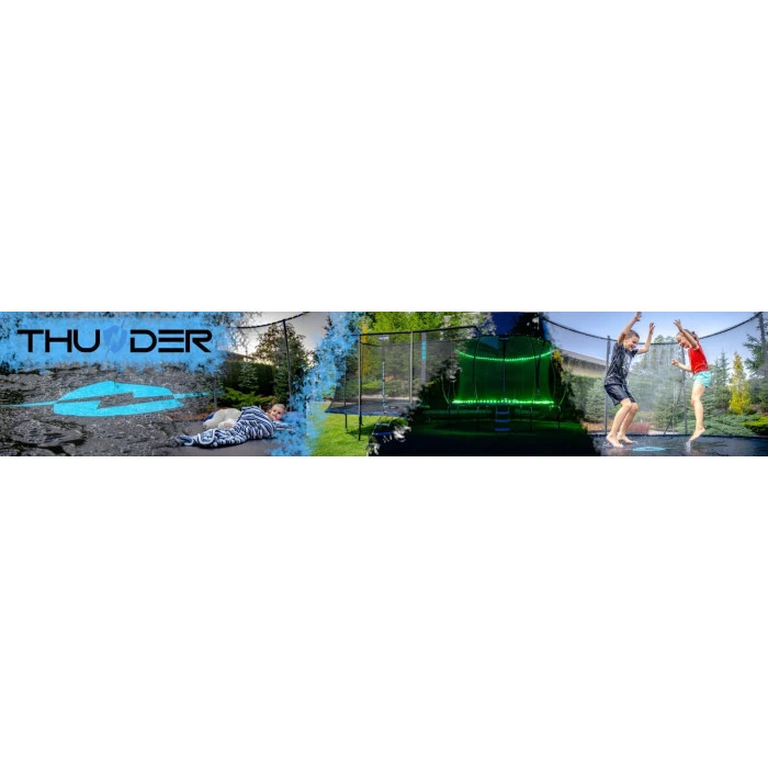 Батут THUNDER OUTSIDE PRO с наружной сеткой 14 футов 427 см черно-голубой