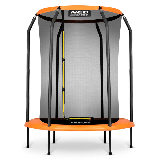 Батут Neo-Sport с внутренней сеткой 5 футов 152 см черно-оранжевый