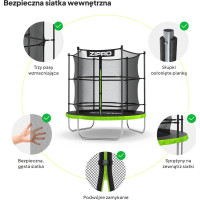 Батут Zipro Jump Pro с внутренней сеткой 6 футов 183 см черно-зеленый