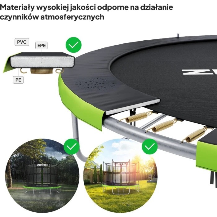Батут Zipro Jump Pro з внутрішньою сіткою 6 футів 183 см чорно-зелений
