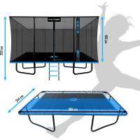 Батут THUNDER OUTSIDE PHENOM з зовнішньою сіткою 8 х 12 футів чорно-блакитний