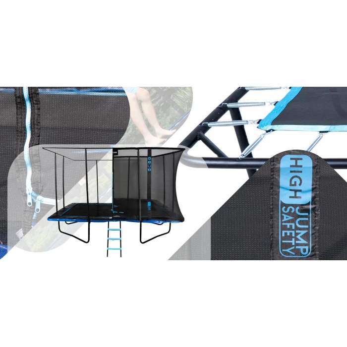 Батут THUNDER OUTSIDE PHENOM з зовнішньою сіткою 8 х 12 футів чорно-блакитний
