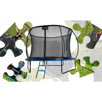 Батут THUNDER INSIDE ULTRA з внутрішньою сіткою 6 футів 185 см чорно-блакитний