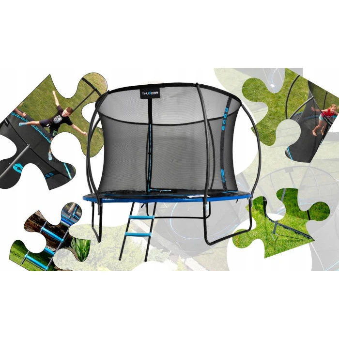 Батут THUNDER INSIDE ULTRA с внутренней сеткой 6 футов 185 см черно-голубой