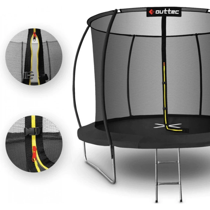 Батут OUTTEC Pumpkin с внутренней сеткой 12 футов 366 см черный