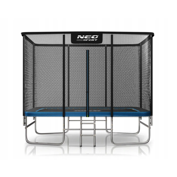 Прямоугольный батут Neo-Sport с наружной сеткой 10 x 7 футов 305 x 213 см, черно-синий