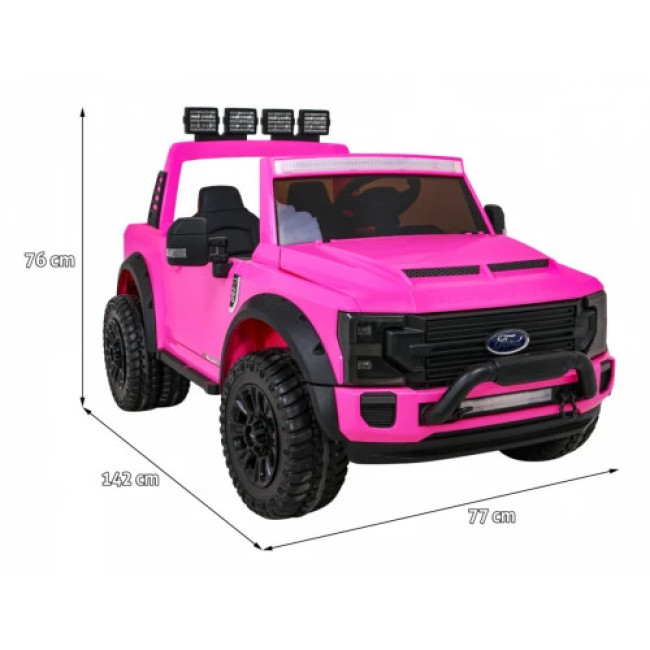 Детская аккумуляторная машинка Ford Super Duty Розовая