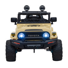 Toyota FJ Cruiser для детей бежевый + пульт дистанционного управления + полный привод + LED аудио + EVA + Free Start