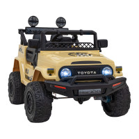 Toyota FJ Cruiser для детей бежевый + пульт дистанционного управления + полный привод + LED аудио + EVA + Free Start