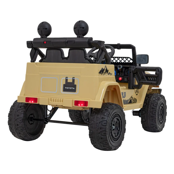 Toyota FJ Cruiser для дітей бежевий + пульт дистанційного керування + повний привід + LED аудіо + EVA + Free Start