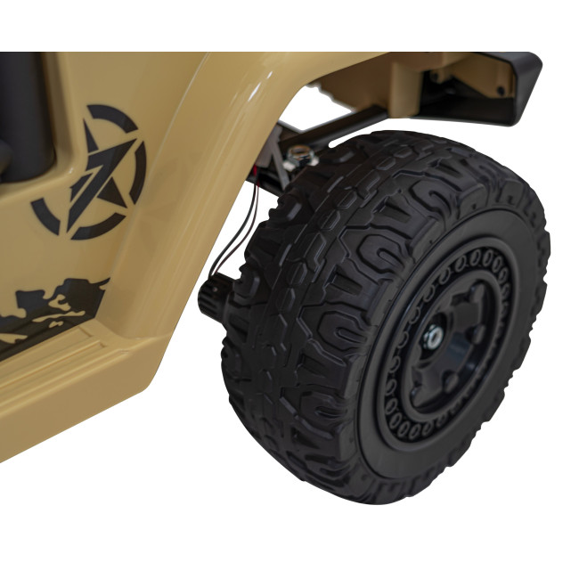 Toyota FJ Cruiser для детей бежевый + пульт дистанционного управления + полный привод + LED аудио + EVA + Free Start