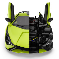 Lamborghini Sian зеленый RASTAR модель 1:18 Автомобиль на ДУ + пульт 2,4 ГГц + Обвес 72 шт. + Двери багажника открываются
