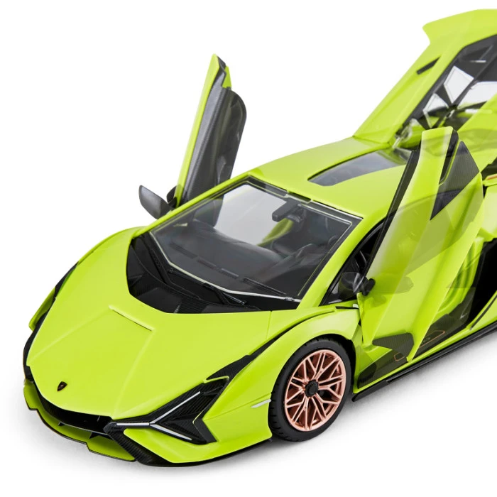 Lamborghini Sian зеленый RASTAR модель 1:18 Автомобиль на ДУ + пульт 2,4 ГГц + Обвес 72 шт. + Двери багажника открываются
