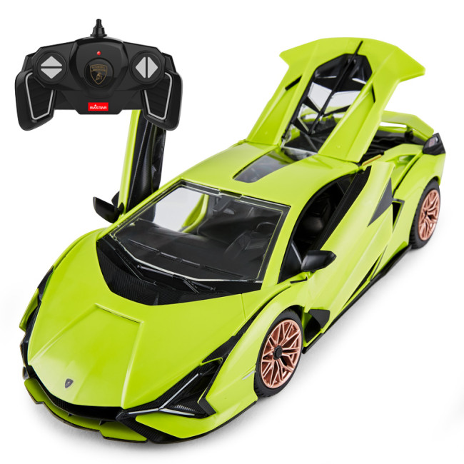 Lamborghini Sian зеленый RASTAR модель 1:18 Автомобиль на ДУ + пульт 2,4 ГГц + Обвес 72 шт. + Двери багажника открываются