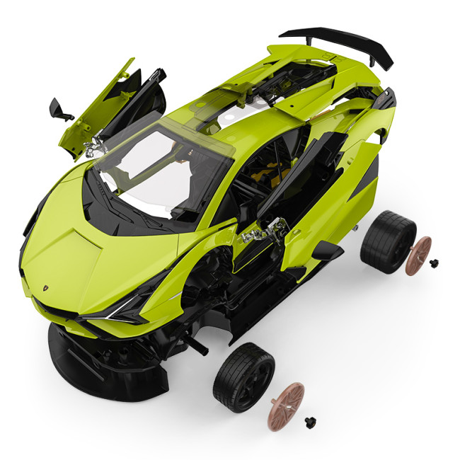 Lamborghini Sian зеленый RASTAR модель 1:18 Автомобиль на ДУ + пульт 2,4 ГГц + Обвес 72 шт. + Двери багажника открываются