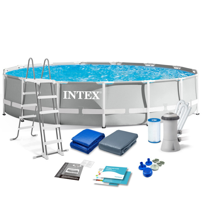 Басейн каркасний 12в1 INTEX 26724, 457 x 107 см, сірий