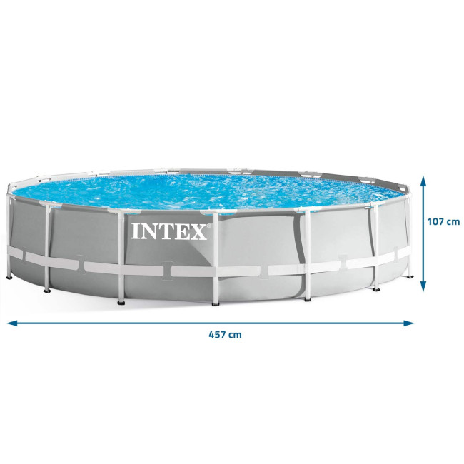 Басейн каркасний 12в1 INTEX 26724, 457 x 107 см, сірий