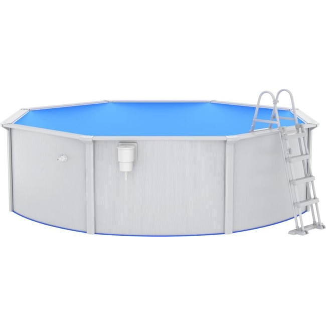 Бассейн каркасный vidaXL 460 x 120 см, белый + стремянка.