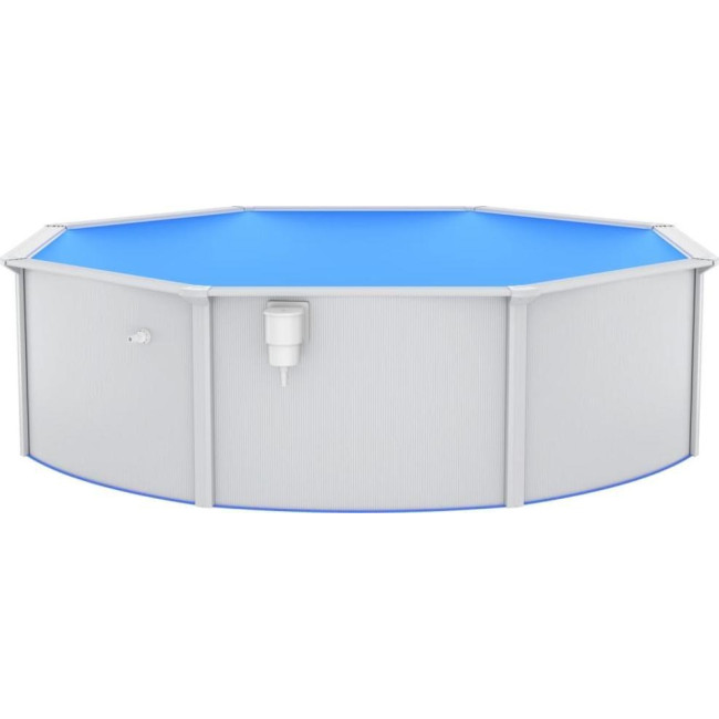 Бассейн каркасный vidaXL 460 x 120 см, белый + стремянка.