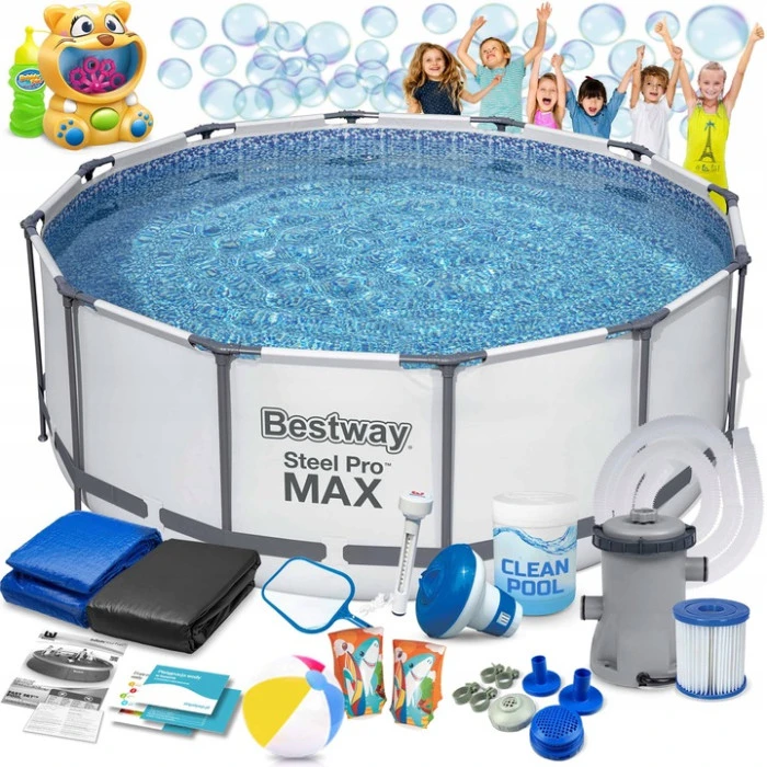 Бассейн каркасный 17в1 Bestway 56595 427 х 84 см с машинкой для мыльных пузырей.