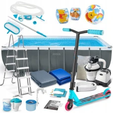 Бассейн каркасный 21в1 Intex 26356 549 х 274 х 132 см с самокатом Soke GO