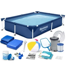 Бассейн каркасный прямоугольный 16в1 Bestway 56401N, 221 x 150 x 43 см