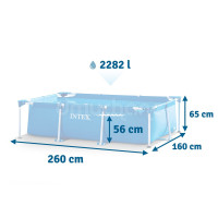 Басейн каркасний прямокутний 2в1 INTEX 28271, 260 x 160 x 65 см