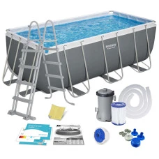 Бассейн каркасный прямоугольный 11в1 Bestway 56456N, 412 x 201 x 122 см