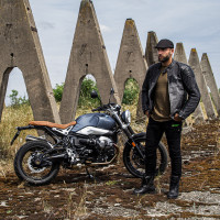 Кожано-джинсовая мото-куртка W-TEC Metalgy - размер 6XL/черная