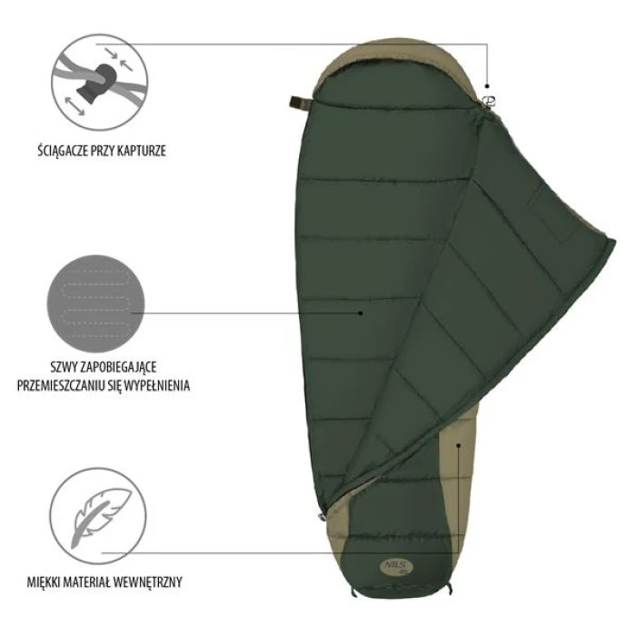 Спальный мешок NILS CAMP NC2012 зеленый