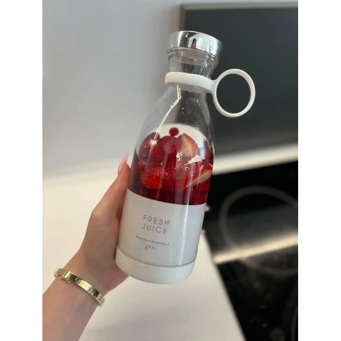 Портативный беспроводной мини блендер для полосы Prime Sport FRESH JUICE 350 мл, белый