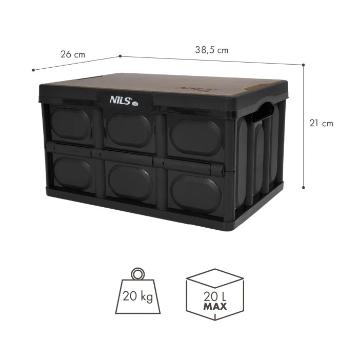 Ящик складаний 2в1 NILS CAMP NCB4005 20 л, чорний