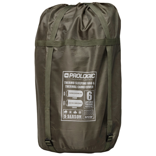 Спальний мішок Prologic Element Comfort S/Bag & Thermal Camo Cover 5 Season 215 x 90 см - короповий