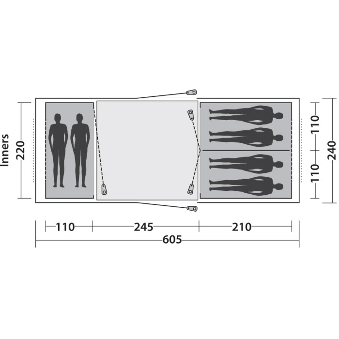 Зеленая палатка Easy Camp Huntsville Twin 600