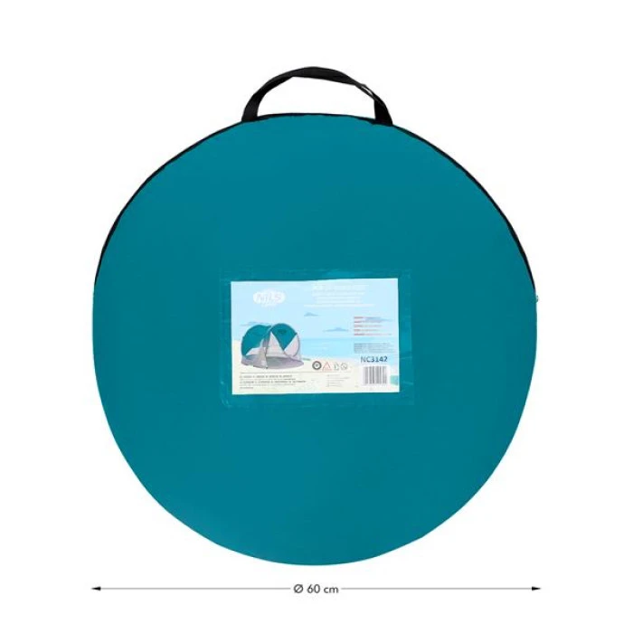 Пляжная палатка NILS POP UP NC3142 серо-бирюзовая