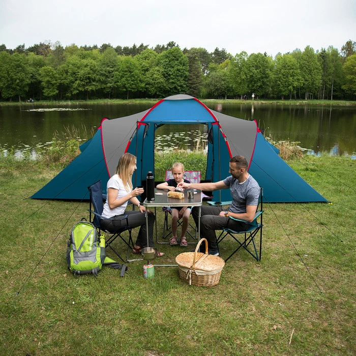 Палатка шестиместная NILS CAMP NC6031 Highland, 570 х 210 х 200 см, сине-серый
