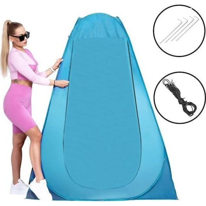 Springos Самосложная пляжная палатка 190x120x120 см передвижная раздевалка голубая УНИВЕРСАЛЬНАЯ