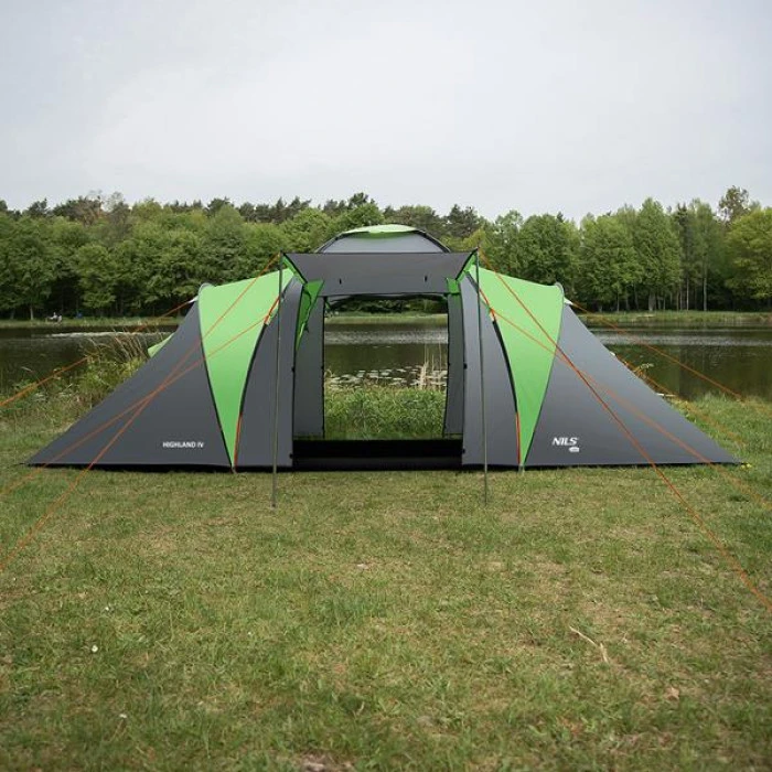 Кемпінговий намет NILS CAMP NC6431 HIGHLAND IV сіро-зелений