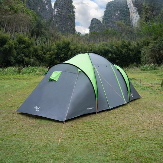 Кемпинговая палатка NILS CAMP NC6431 HIGHLAND IV серо-зеленый