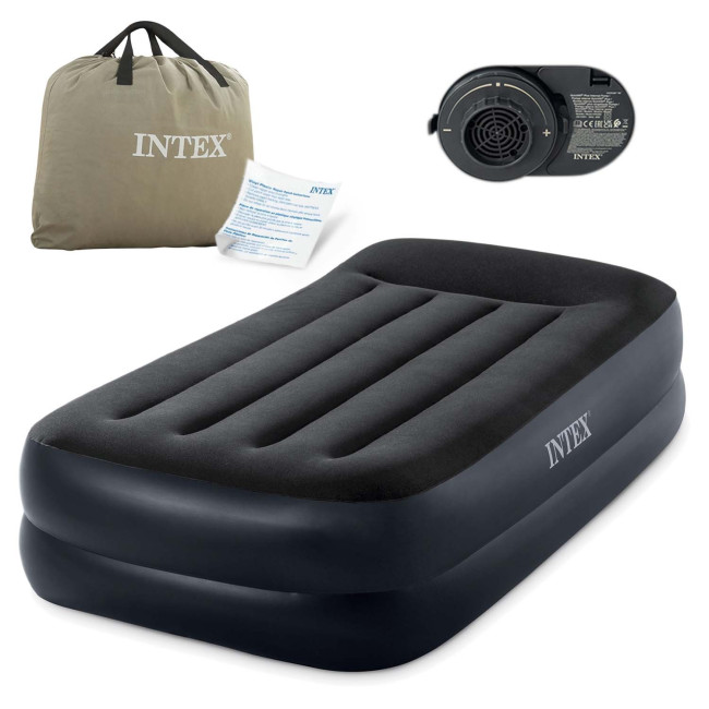 Матрас надувной Intex 64122ND со встроенным электронасосом 191x99 см, черный