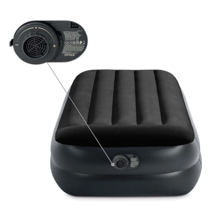 Матрас надувной Intex 64122ND со встроенным электронасосом 191x99 см, черный