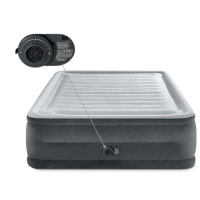 Матрац надувний Intex 64418ND з вбудованим електронасосом 203x152x56 см, сірий