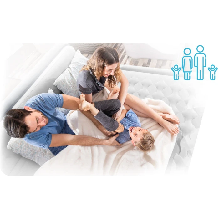 Матрац надувний Intex 64755 203х183х25 см, чорно-синій