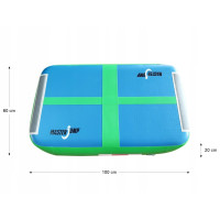 Мат гімнастичний надувний MASTER, 60 x 100 x 20 см, зелено-блакитний