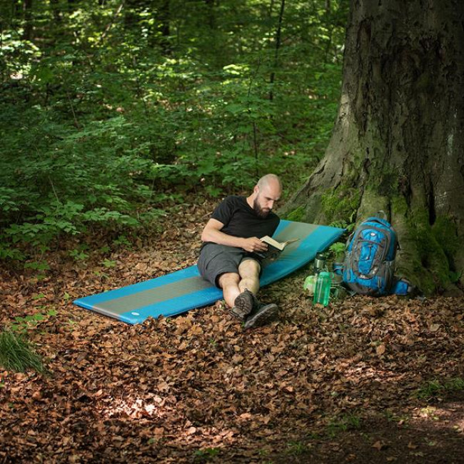 Килимок самонадувний NILS CAMP NC4340, 195 х 60 х 5 см - сіро-блакитний