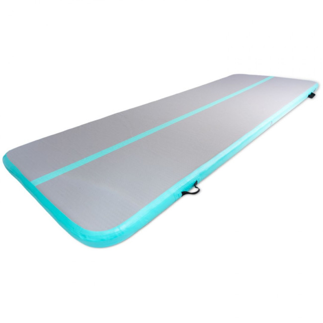 Мат надувной гимнастический SPARTAN AirTrack 300 x 100 х 10 см, серо-бирюзовый.
