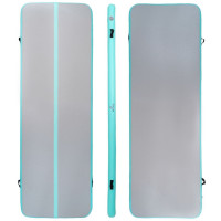 Мат надувной гимнастический SPARTAN AirTrack 300 x 100 х 10 см, серо-бирюзовый.